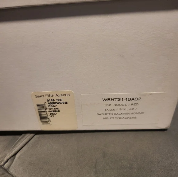 Balmain Black and Red High-Top Sneakers - Picture 10 of 10